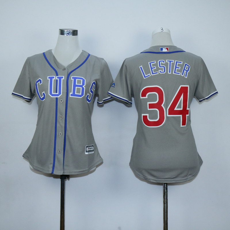 Women Chicago Cubs #34 Lester Grey MLB Jerseys